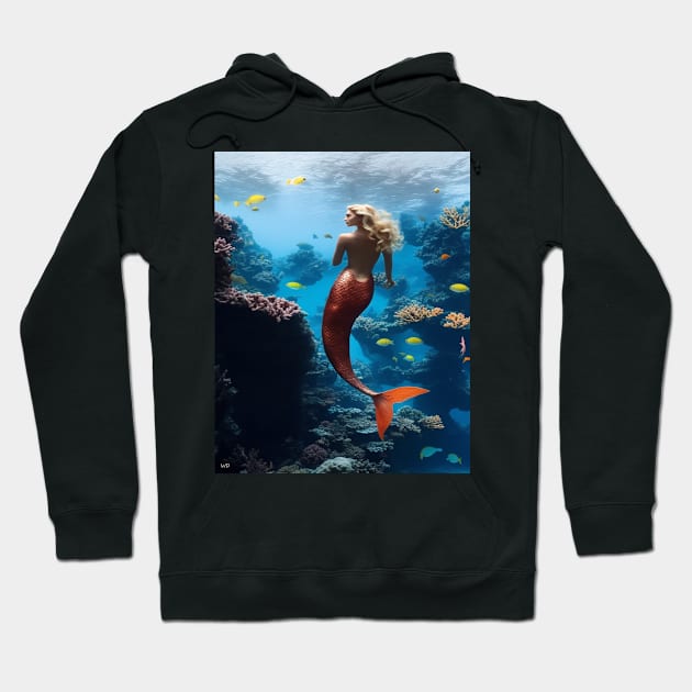 A mermaid and the aquatic world Hoodie by Marcel1966